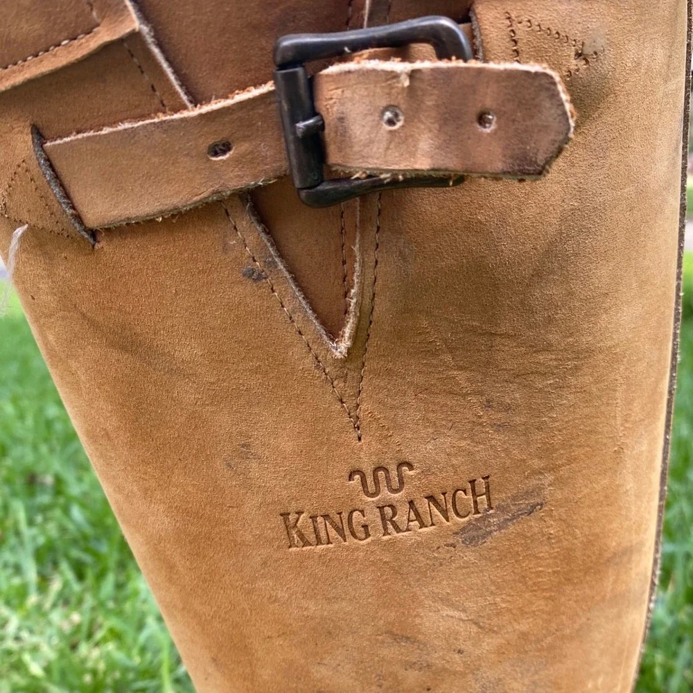 King Ranch Chippewa Mens 10D Leather Snake Boots Brown 90220 Made in USA